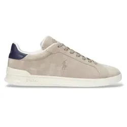 Polo Ralph Lauren für Herren. 809955691003 Heritage Court II Leder Turnschuhe beige (46), Wohnung, Schnürsenkel, Lässig