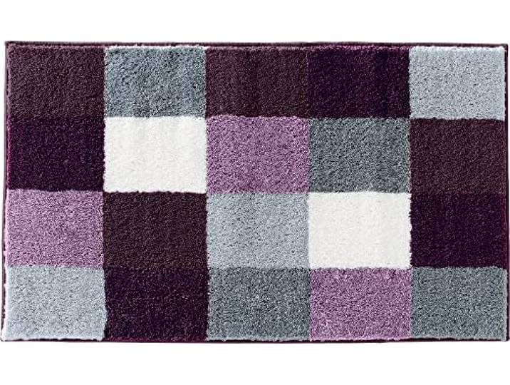 Erwin Müller Badematte Kreta aubergine Größe 80x140 cm, Badteppich, Badvorleger rutschhemmend - kuscheliger Hochflor, für Fußbodenheizung geeignet