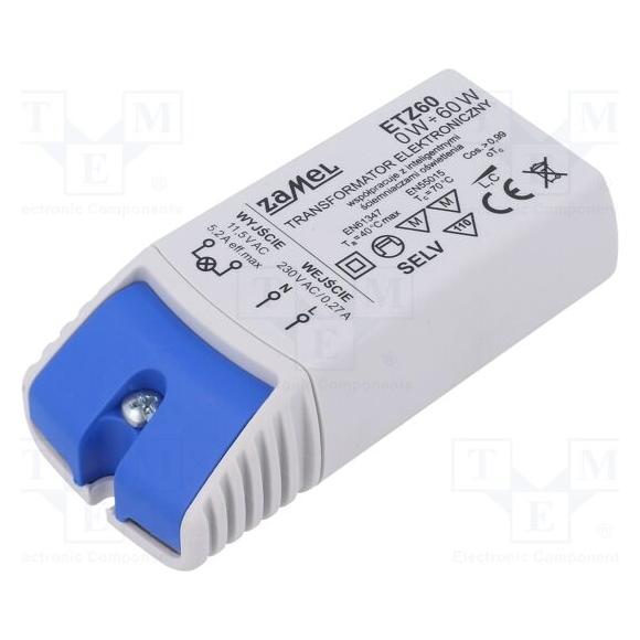 Zamel Elektronischer Transformator 230/11,5V 0-60W ETZ60 (LDX10000042) (LDX10000042)