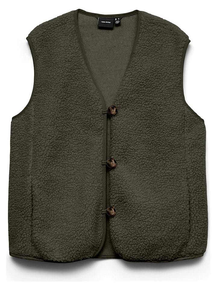 Vero Moda Teddyweste in Khaki - XS