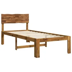 vidaXL Einzelbettgestell mit Kopfteil ROSTOCK Natur 90 x 200 cm