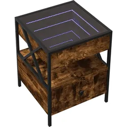 vidaXL Nachttisch mit Infinity-LED Räuchereiche 40x40x51 cm