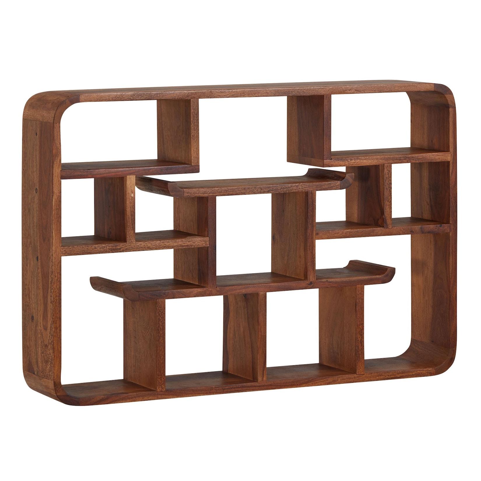 KADIMA DESIGN Modernes Wandregal aus Sheeshamholz, Elegantes und funktionales Stauraumwunder