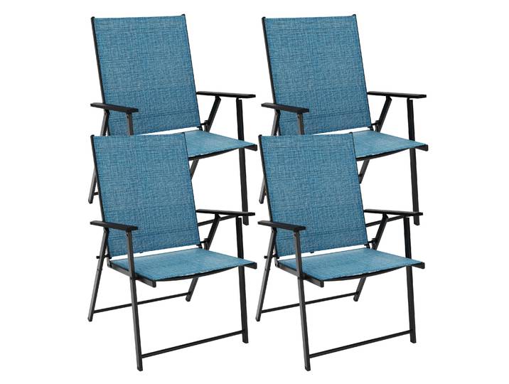 Gartenstuhl REA 4er Set türkis/schwarz