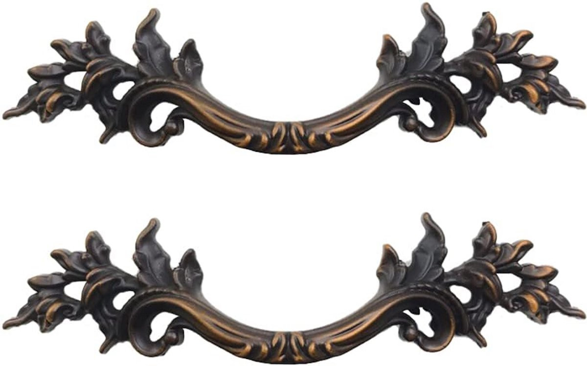 2x Vintage Handgrepen Bruin - Europese Stijl Ladeknoppen voor Kastdeur en Meubels