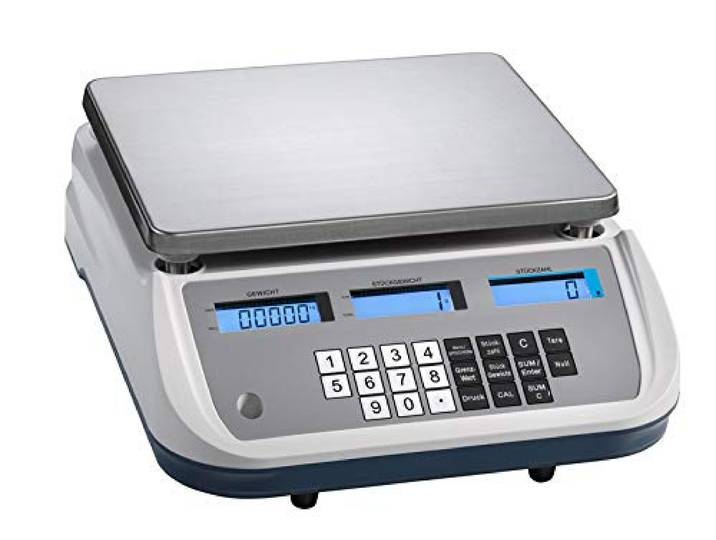 WKA Zählwaage LZ, max. 3 kg, Teilung 0,1 g, Präzisionswaage, Edelstahl Präzisionswaage 0,1g, Akku- und Netzbetrieb, Tarafunktion, Summierfunktion, Stückzählfunktion, LCD-Display, Inventurwaage