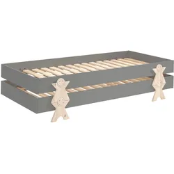 STAPELBETT (2er Set) Karlene 204x48x94 aus MDF in Grau