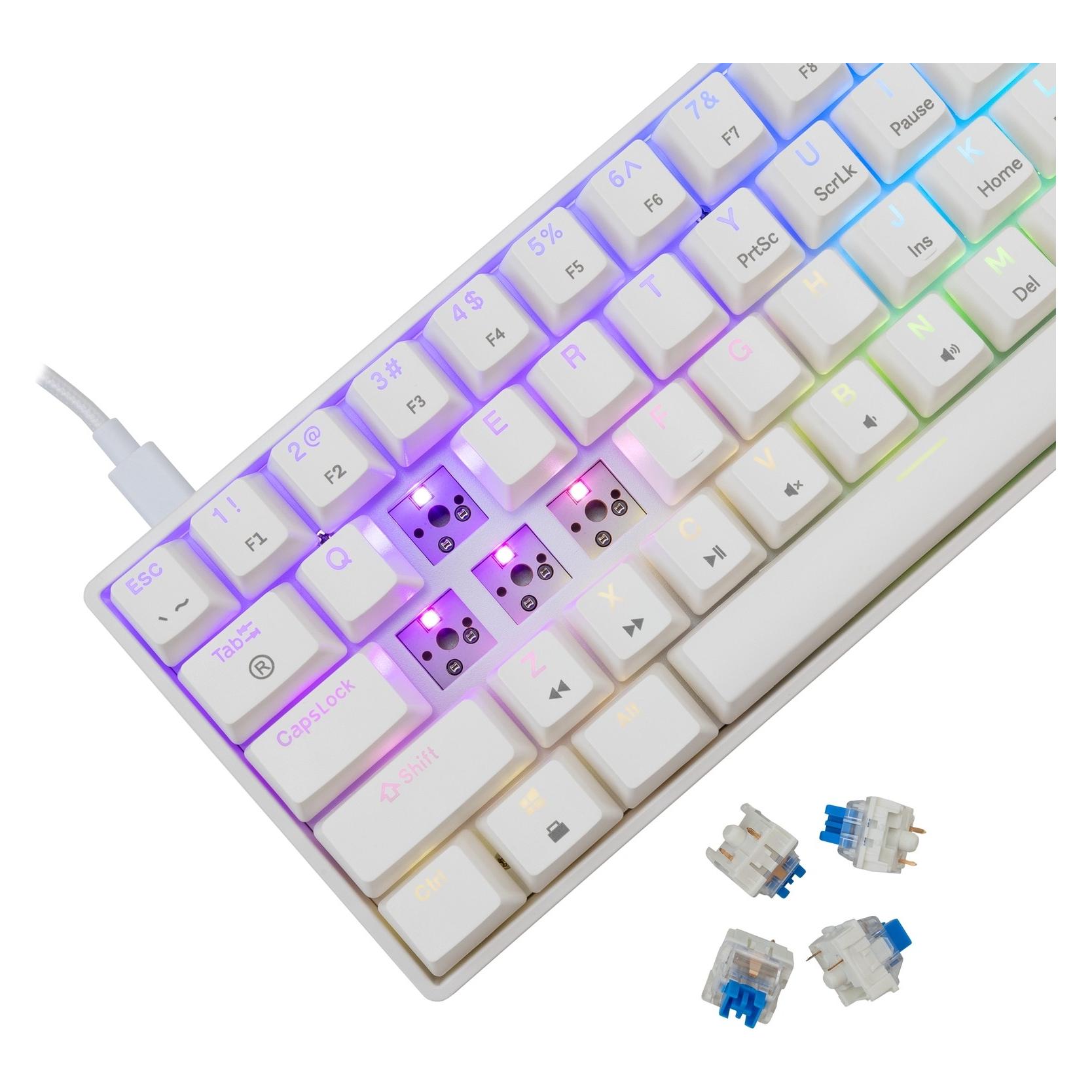 White Shark GK-004221 Shinobi-2 Blue switch, White US (US, Kabelgebunden) (SHINOBI-2-W-US-BLUE.SW)
