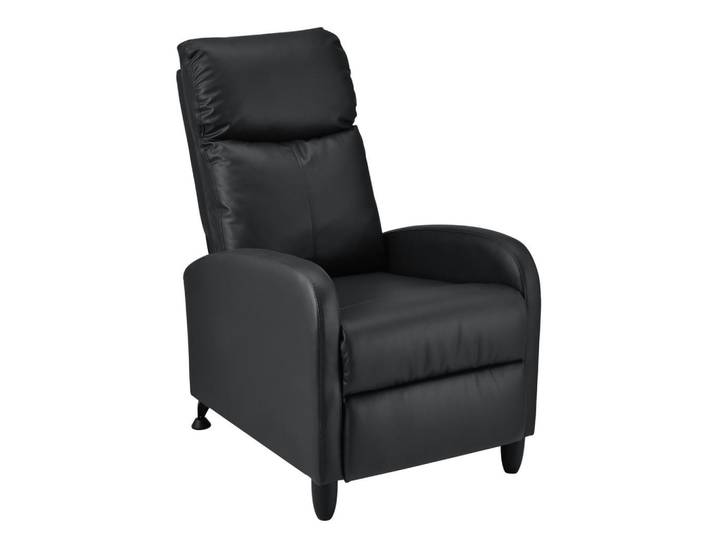 [en.casa] Polstersessel Bregenz Kunstleder Schwarz, Textil, 60x102x92 cm, Wohnzimmer, Sessel
