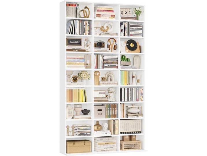 FirFurd Bibliothèque 102.5x23.5x190 cm 27 Étagères Réglables Meuble de Rangement pour Salon Bureau Cuisine et Chambre