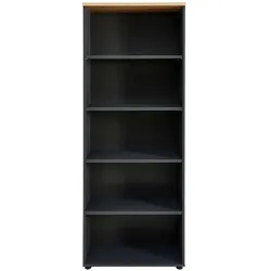 Standregal für Akten in Dunkelgrau und Wildeiche NB 197 cm hoch
