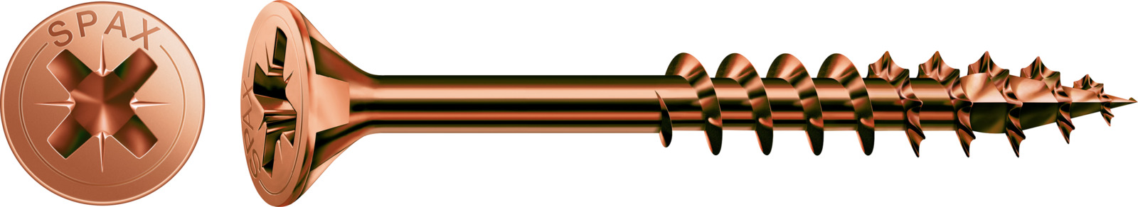 SPAX Universalschraube Brüniert - Teilgewinde, Senkkopf, Kreuzschlitz, 4CUT 1081140501005
