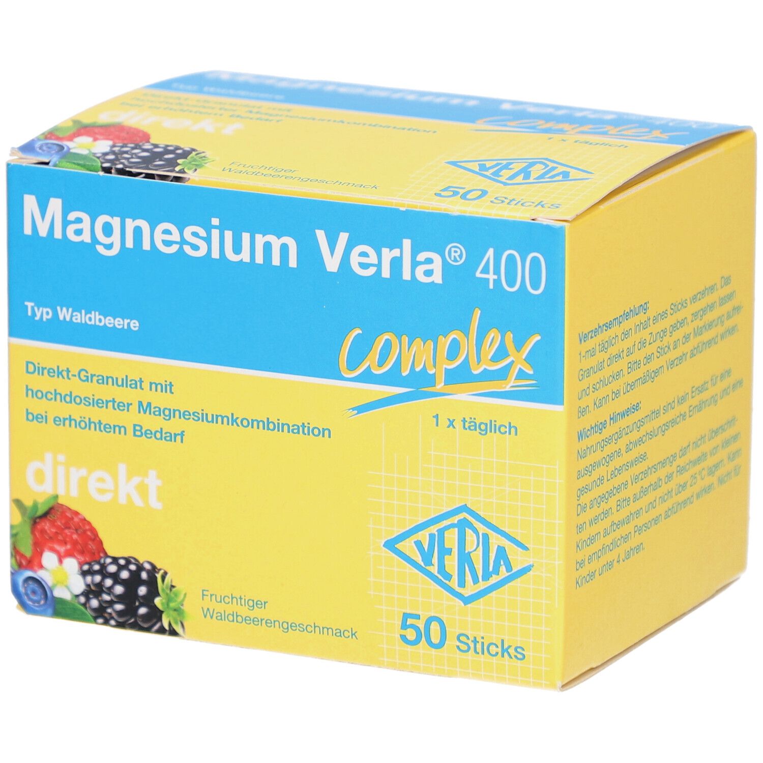 Magnesium Verla 400 Waldbeere Direkt-Granulat 50 St Granulat