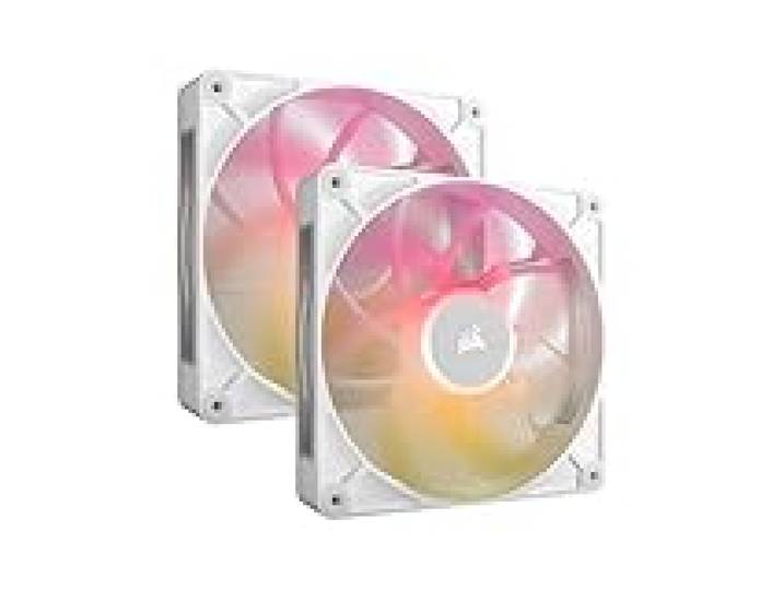 CORSAIR iCUE Link RX140 Max RGB 140mm PWM Ventilateur Épaiss avec iCUE Link System Hub – Pression Statique Élevée – Palier à Dôme Magnétique – Double Pack – Blanc