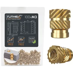 RX-M3X5,7 - 3D Druck, Gewindeeinsätze, M3x5,7, 100 Stück