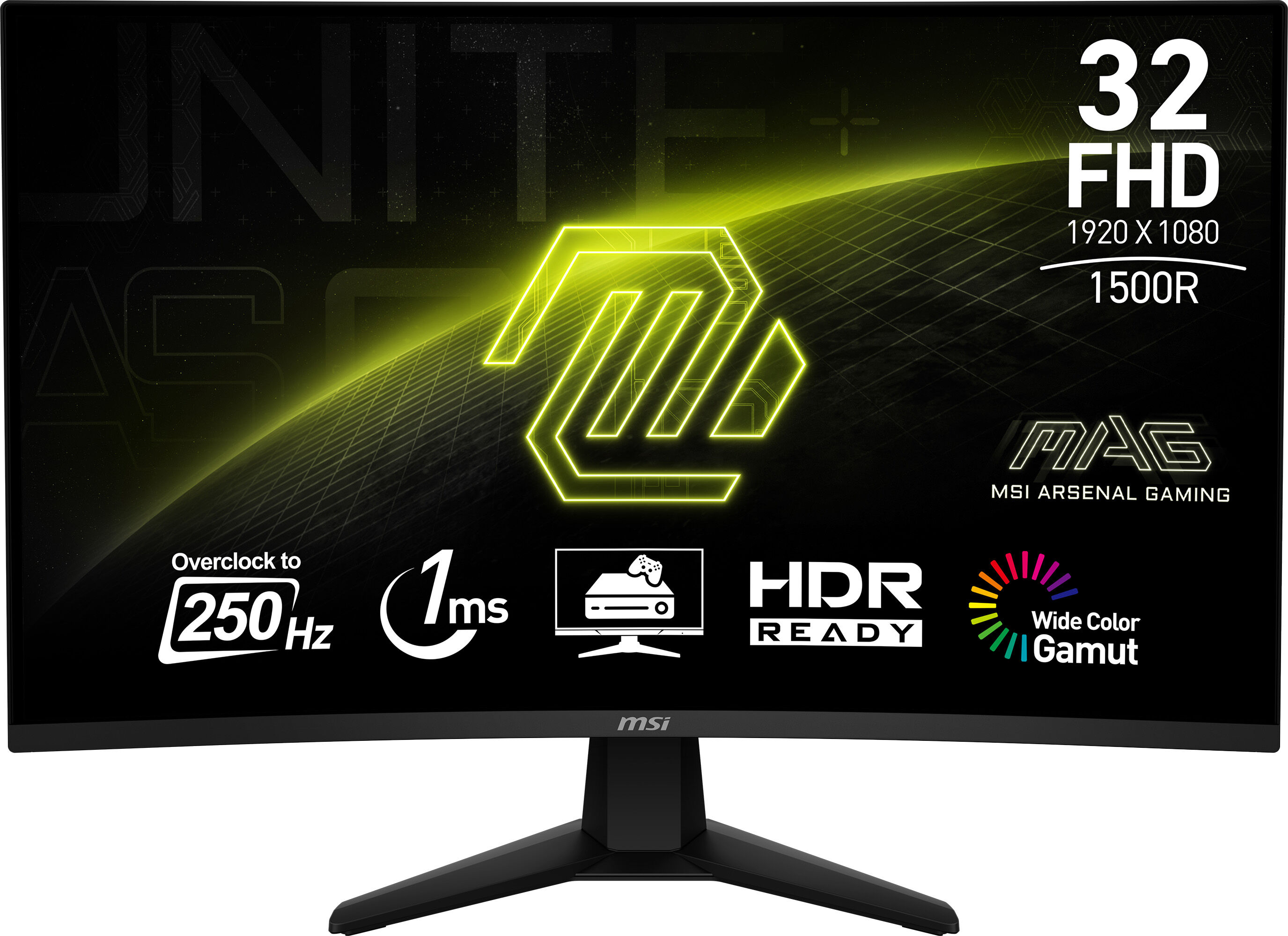 MSI Curved-Gaming-Monitor "MAG 32C6X", Energieeffizienz: E, schwarz, Monitore, 3 Jahre Herstellergarantie, Curved-Gaming-Monitor