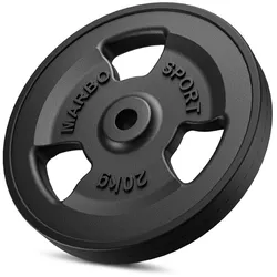 Gummierte Hantelscheibe aus Gusseisen 20 kg mit ø31 mm Bohrung - Marbo Sport