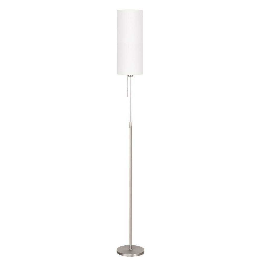 Highlight Vloerlamp Victoria mat nikkel met off white stoffen kap