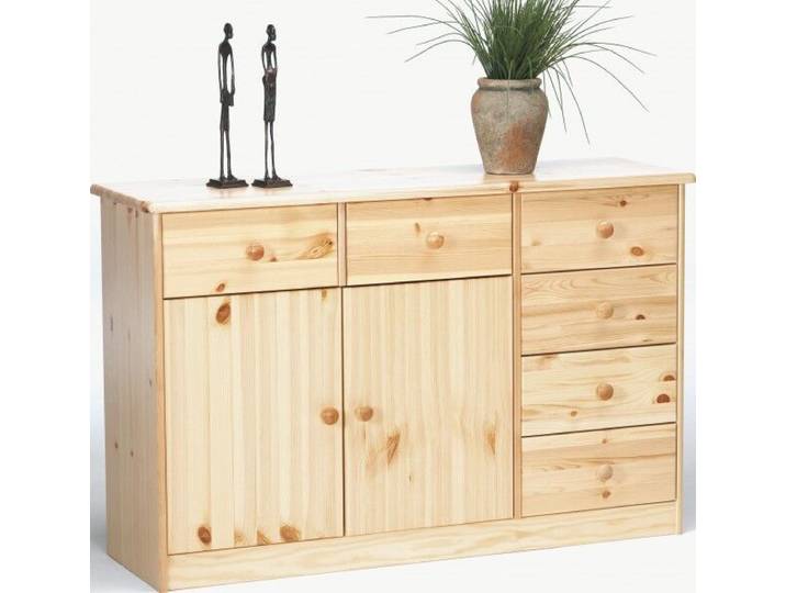Kommode Anrichte Kiefer Natur 6 Schubladen 2 Türen