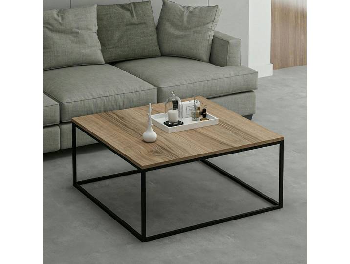 Table basse carrée minimaliste JENA - Noyer