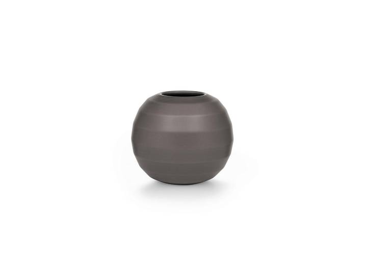 Markslöjd Vase, Dunkelgrau, Keramik, rund, 14 cm, handgemacht, Dekoration, Vasen, Keramikvasen