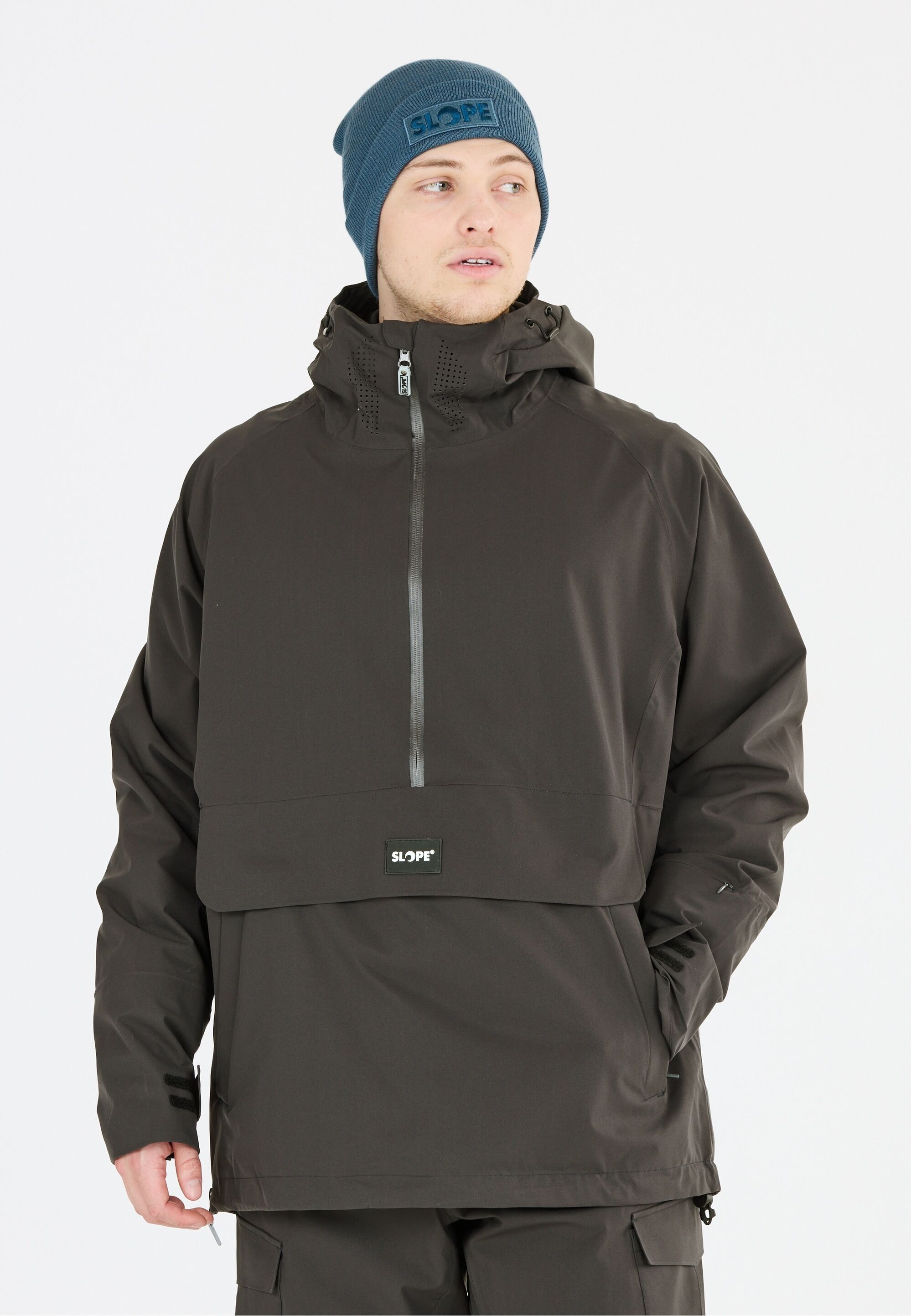 Skijacke SLOPE "Ruki", Herren, Gr. XS, grau, 100% Polyester, unifarben, normal, ohne Ausschnitt, Jacken Skijacke, Im wetterfesten Anorak-Design