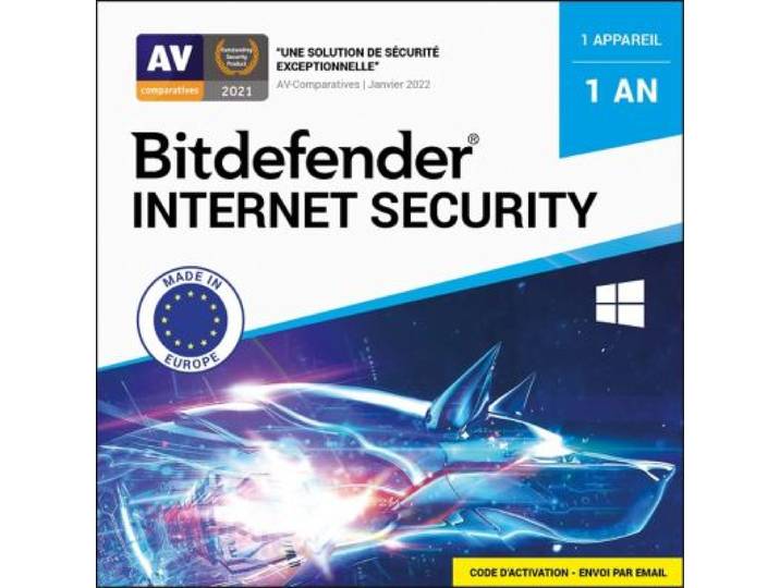 Bitdefender - Logiciel Antivirus Et Optimisation Internet Security 1 An