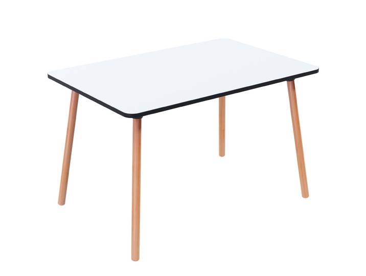 Paperflow Table de restauration rectangulaire Palomba 120 x 80 cm - Plateau Blanc - Pieds Hêtre massif vernis