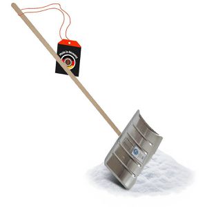 SHW Schneeschieber 54784, 50cm breit, aus Aluminium, mit Holzstiel
