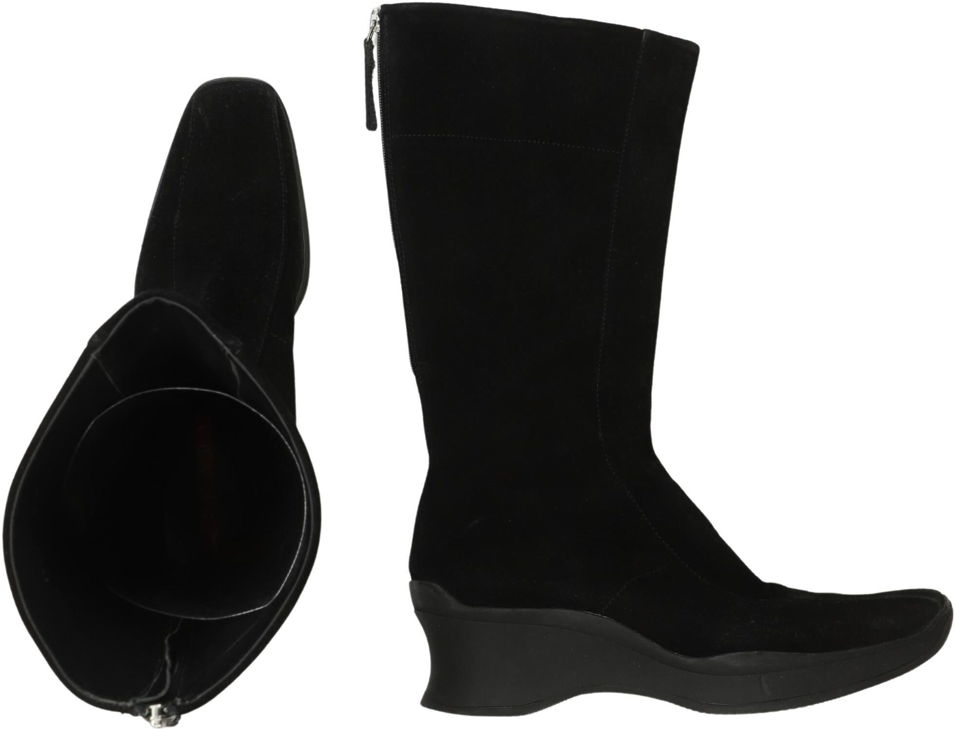 Prada Damen Stiefel, Schwarz, Gr. EU 37.5, kein / Etikett - Second Hand