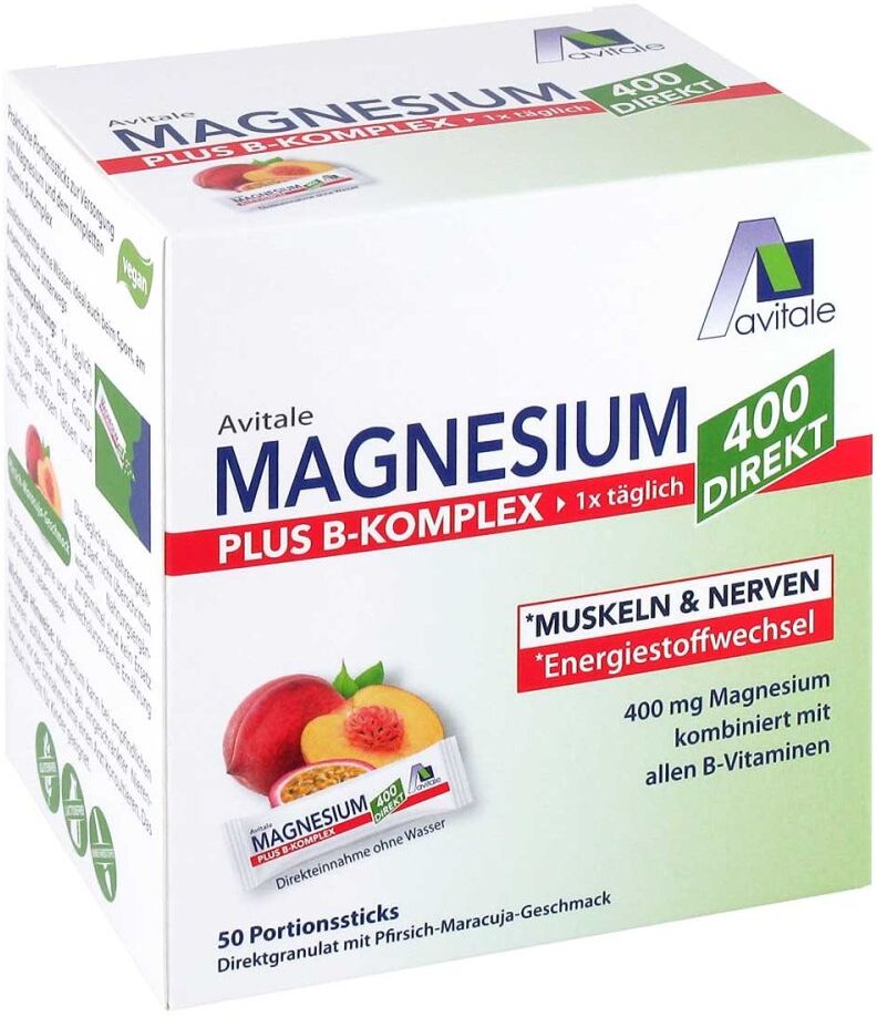 Avitale Magnesium 400+b-komplex Direkt Pfir.mar.gra.sticks