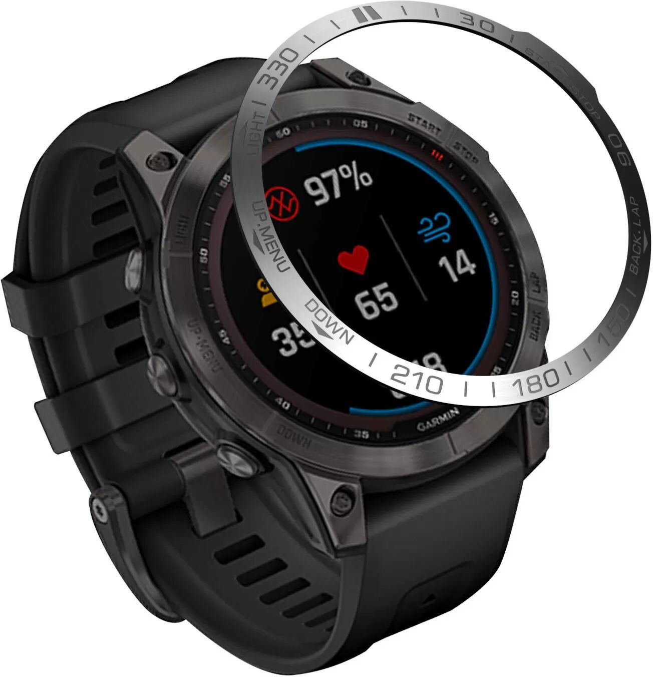INF Stylischer silberner Lünettenring für Garmin Fenix 7/7 Pro