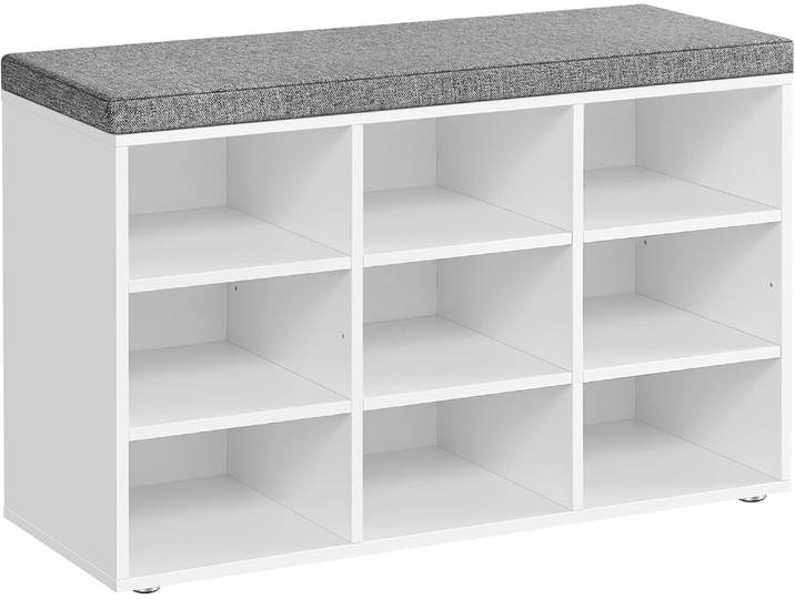Schuhbank mit Stauraum und Kissen Taubengrau