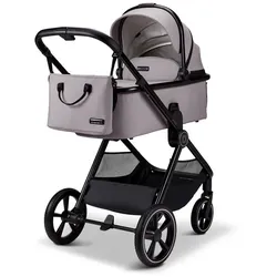 MOON Kombi-Kinderwagen Aura Stone Melange Aluminium Grau
