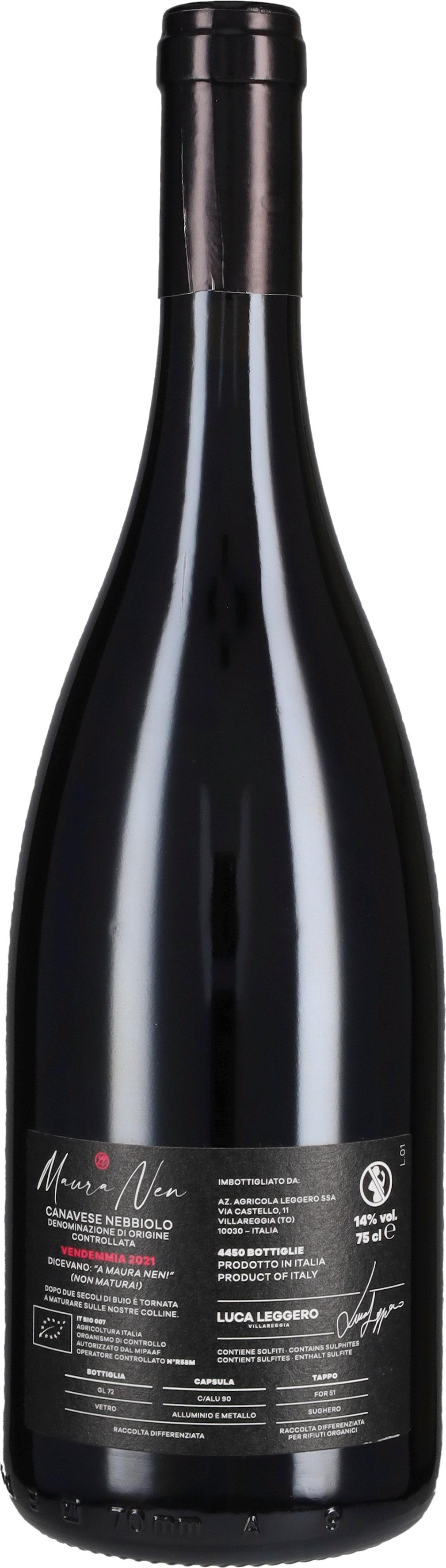 Luca Leggero Nebbiolo 'Maura Nen' 2021
