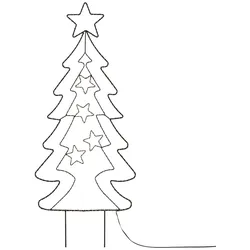 ECD Germany LED Gartenstecker Weihnachtsbaum 87 cm 90 LEDs Warmweiß, Timer, Batteriebetrieben IP44 Innen/Außen, Metall Tannenbaum Deko Weihnachten