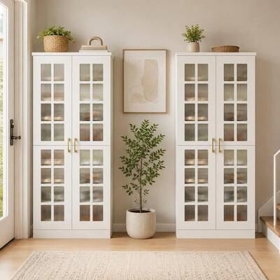 ROSE Modern 8-Tier Shoe Storage Cabinet with Doors