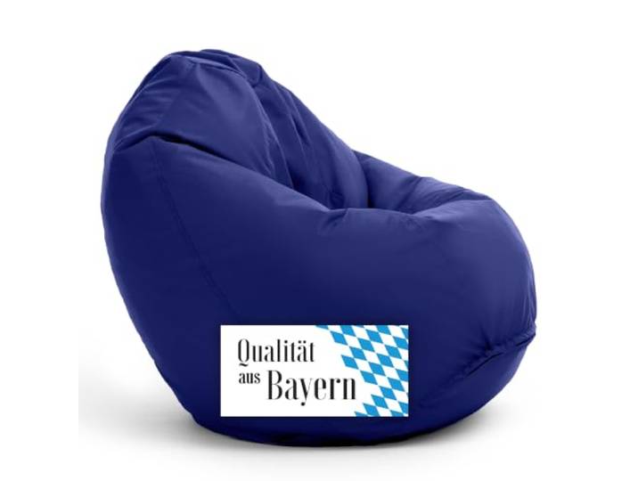 Bruni Sitzsack Classico L in Königsblau – XL Sitzsack mit Innensack zum Lesen, Abnehmbarer Bezug, lebensmittelechte EPS-Perlen als Bean-Bag-Füllung aus Deutschland