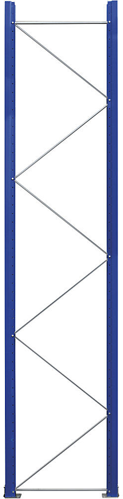 Palettenregal-Stützrahmen, zerlegt, enzianblau RAL 5010 / verzinkt, HxT 3990 x 900 mm eurokraft pro