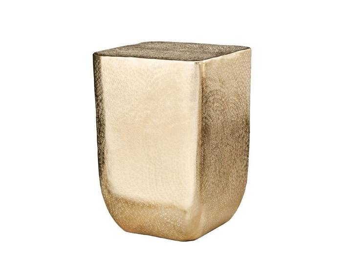 Licht-Erlebnisse Beistelltisch JASPER, Handarbeit aus Metall in Gold 31 x 31 x 45 cm (LxBxH)