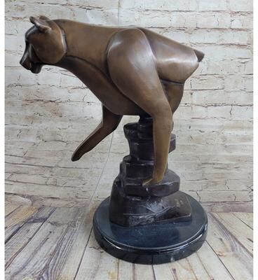 Bronzhaus Limited Edition Marius Cougar Female Lion Bronze Sculpture Marble Statue Figurine