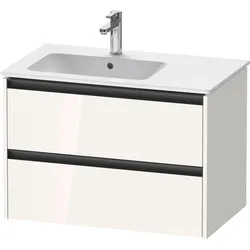 Duravit Ketho.2 Waschtischunterbau wandhängend, 2 Schubkästen, 810x549x480mm, für ME by Starck Beckenposition links 234583, K25267022220000, Farbe: Weiß Hochglanz Dekor