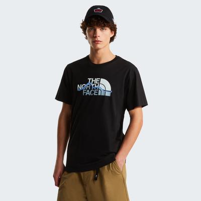 T-Shirt THE NORTH FACE "M MOUNTAIN LINE REGULAR SHORT SLEEVE TEE", Herren, Gr. XXL, schwarz (tnf schwarz), Obermaterial: 100% Baumwolle, normal, Rundhals, Shirts T-Shirt, normale Passform, Kurzarm, für sportliche Aktivitäten und Outdoor