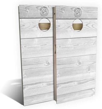 Skip's Garage White Pallet Outdoor Cornhole Board Set