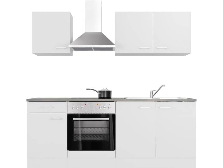 Flex-Well Küche Lucca, wahlw. mit E-Geräten, Breite 210 cm, viele Farbvarianten erhältlich, weiß