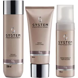 600ml System Professional LipidCode Repair Set (Shampoo 250ml + Conditioner 200ml + Mousse 150ml)