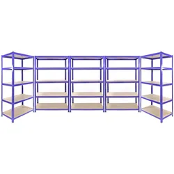 2x Q-Rax Lagerregale 180 x 90 x 50cm + 3x Lagerregale 180 x 120 x 50cm Blau