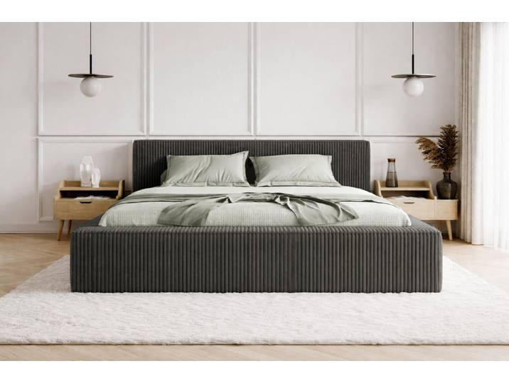 Compleo Polsterbett CORD mit Stauraum ASTA, Modern design (Viele Varianten zur Auswahl – wählen Sie Größe und Farbe), Kostenlose Lieferung! TOP ANGEBOT!