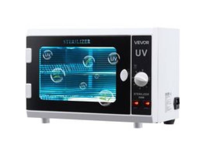 VEVOR Stérilisateur UV 12 L, Armoire de Désinfection UV avec Minuterie, Commande par Bouton, Longueur d'Onde 185 nm, Porte en Verre Trempé, pour Laboratoires, Maison, Salons de Manucure et de Beauté