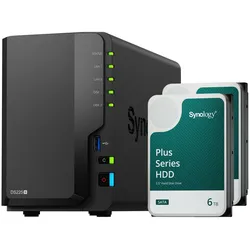 Synology DS225+ (2 x 6 TB, Synology HAT 33xx), NAS, Schwarz